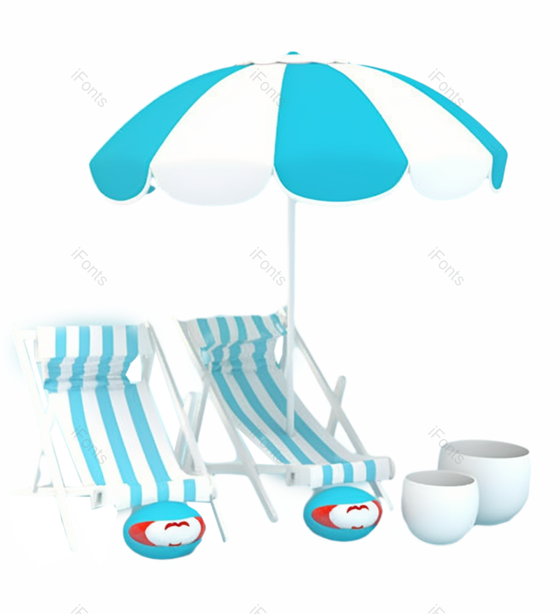 卡通图片,夏天元素,插画PNG,蓝色免抠素材